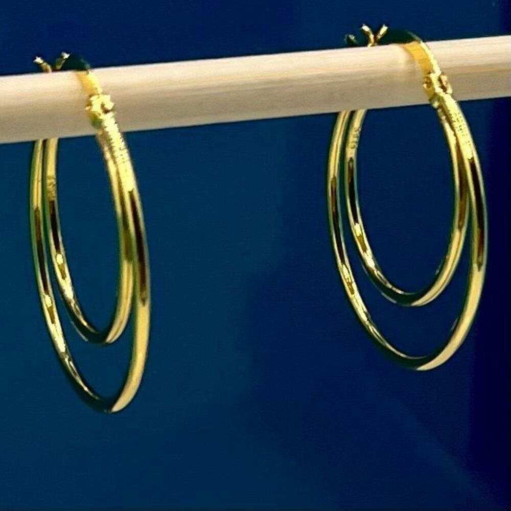 BBH Gold Vermeil Double Hoop Earringd